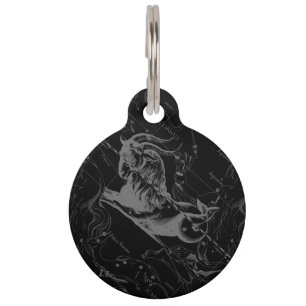 Capricorn Constellation Map Vintage Hevelius 1690 Pet Tag