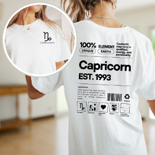 Capricorn Custom Zodiac Astrology Birthday January T-Shirt