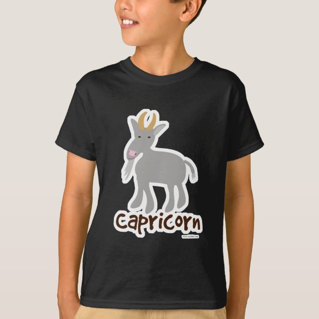 Capricorn Cute Goat Symbol Cartoon T-Shirt (Front)