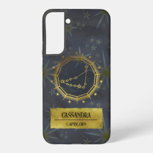 Capricorn Dark Zodiac Astrology: Black & Gold Samsung Galaxy Case