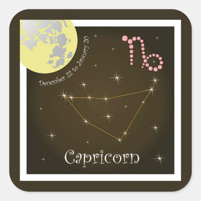 Capricorn December 22 to January 20 Aufkleber Square Sticker (Front)