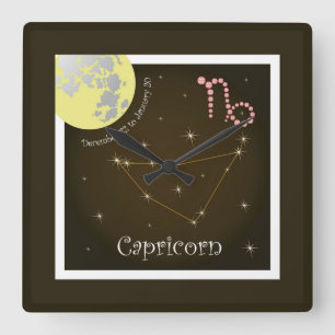 Capricorn December 22 to January 20 Square Wall Clock