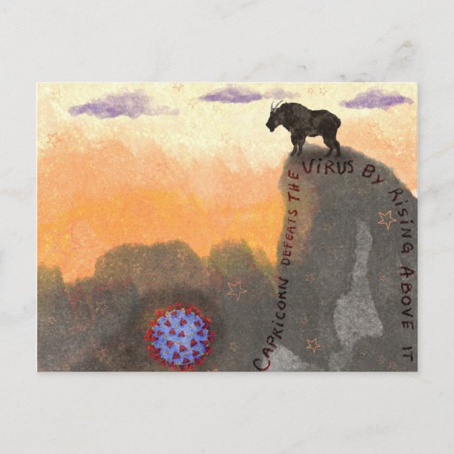 Capricorn defeats the Virus Postcard (Front)