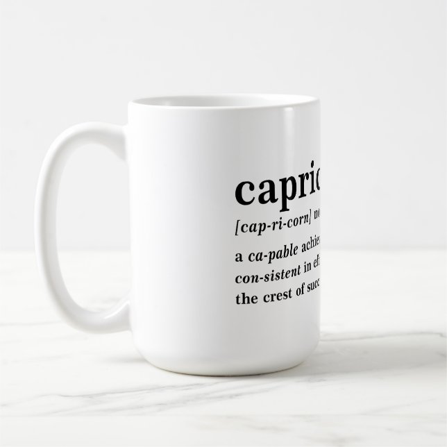 Capricorn Definition Aesthetic Astrology Gift Coffee Mug (Left)