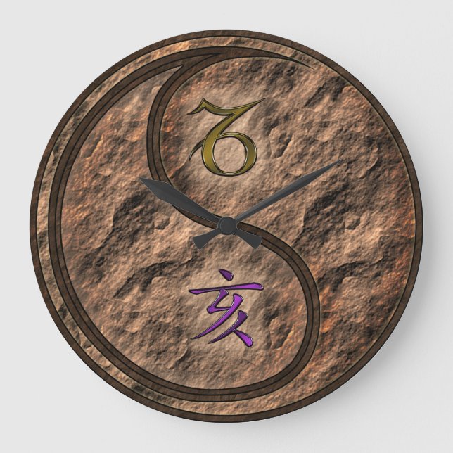 Capricorn & Earth Boar Large Clock (Front)
