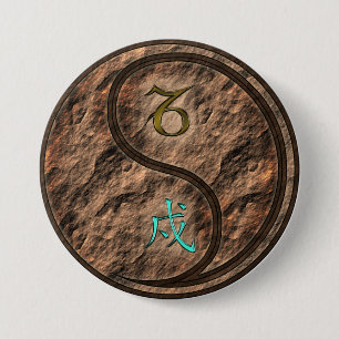 Capricorn & Earth Dog 7.5 Cm Round Badge