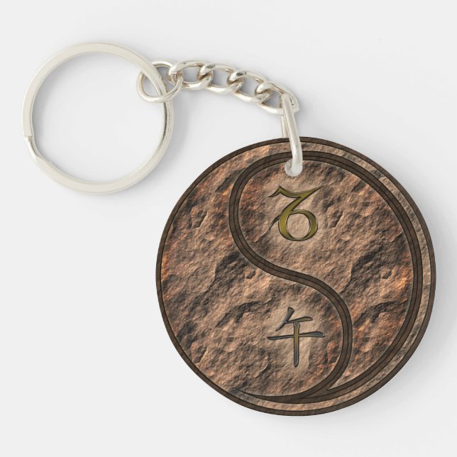 Capricorn & Earth Horse Key Ring (Front)