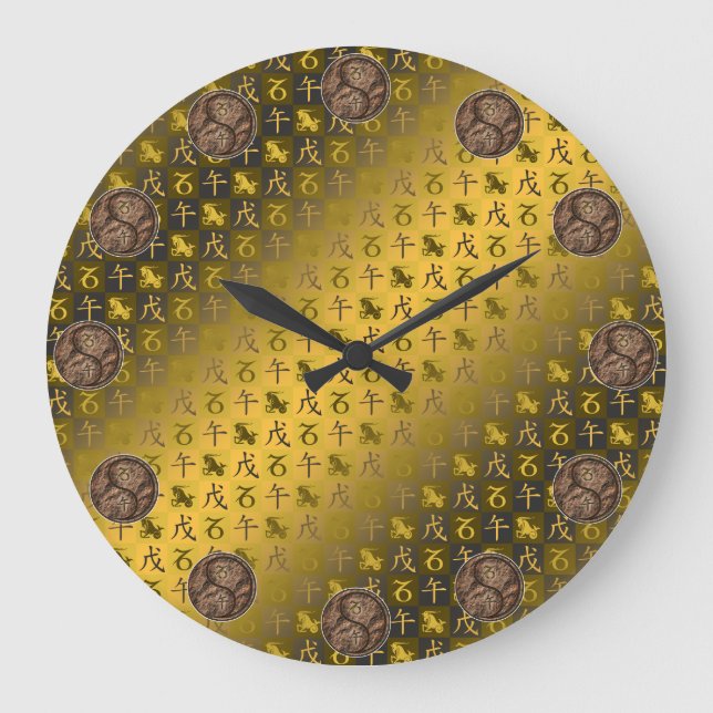 Capricorn & Earth Horse Large Clock (Front)