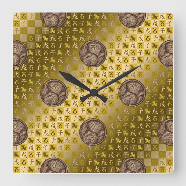 Capricorn & Earth Rat Square Wall Clock (Front)