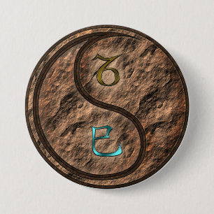 Capricorn & Earth Snake 7.5 Cm Round Badge