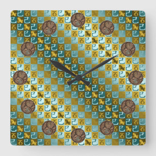 Capricorn & Earth Snake Square Wall Clock