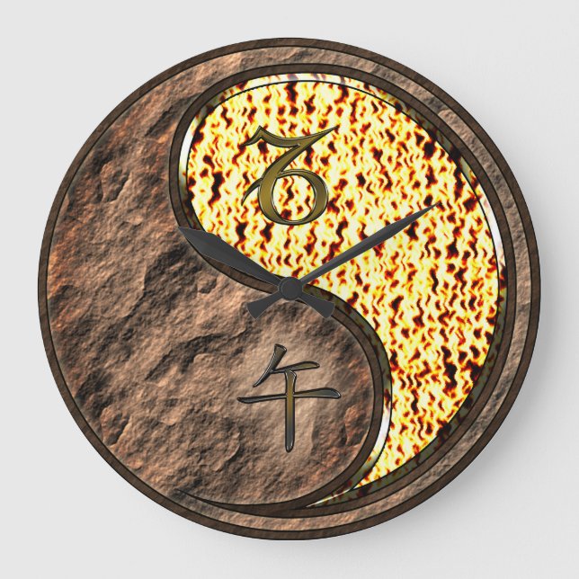 Capricorn & Fire Horse Large Clock (Front)
