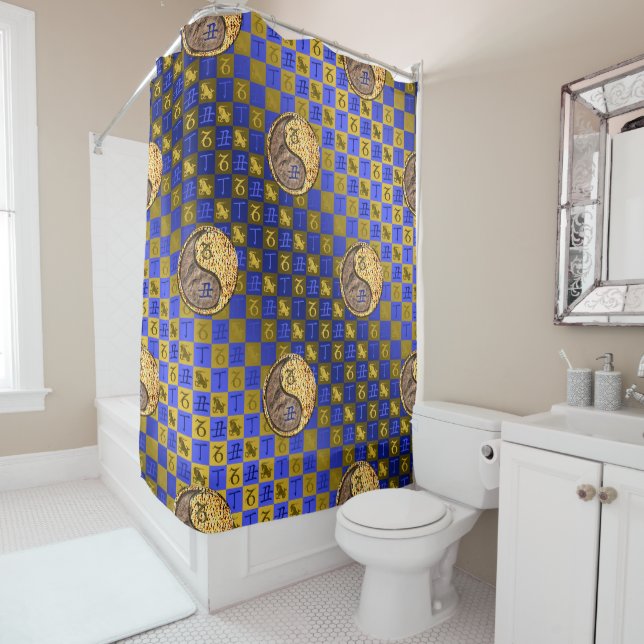 Capricorn & Fire Ox Shower Curtain (In Situ)