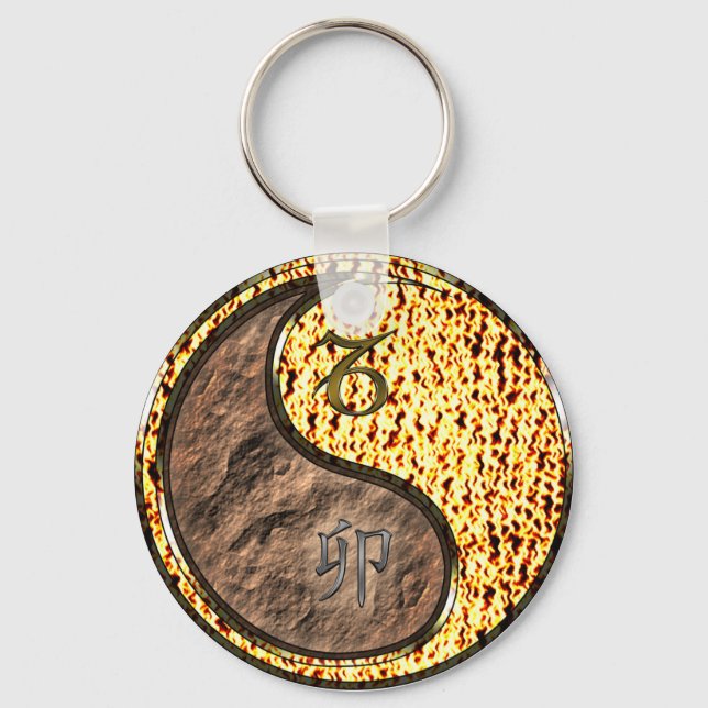 Capricorn & Fire Rabbit Key Ring (Front)