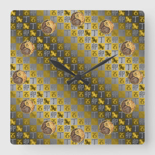 Capricorn & Fire Rabbit Square Wall Clock