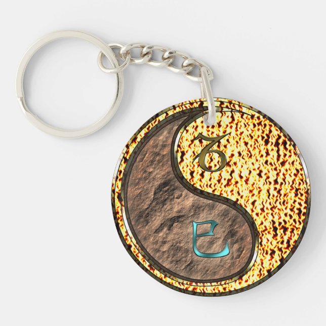 Capricorn & Fire Snake Key Ring (Front)