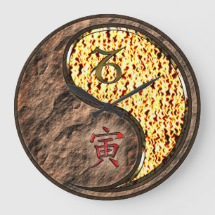 Capricorn & Fire Tiger Large Clock