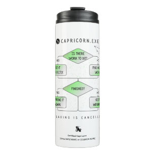 Capricorn Flowchart Funny Zodiac Humor (colourful) Thermal Tumbler