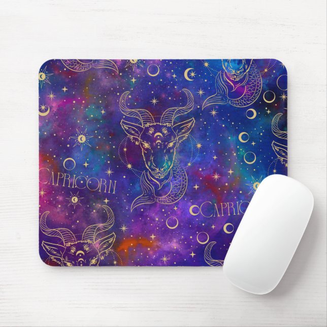 Capricorn Galaxy Mouse Pad (With Mouse)
