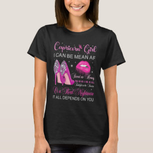 Capricorn Girl Birthday High Heels Dripping Lips B T-Shirt