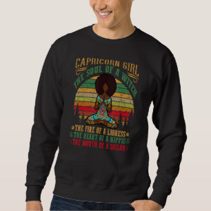 Capricorn Girl  For Yoga Black Women Birthday Sweatshirt