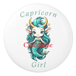 Capricorn Girl Mermaid Thunder_Cove Ceramic Knob