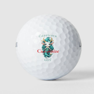 Capricorn Girl Mermaid Thunder_Cove Golf Balls