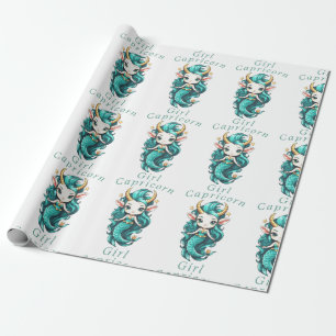 Capricorn Girl Mermaid Thunder_Cove Wrapping Paper