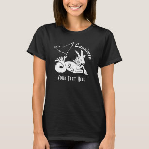 Capricorn Goat Constellation Birthday Custom Text T-Shirt