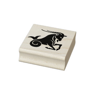 capricorn goat zodiac art stamp