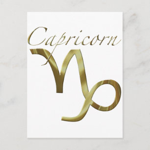 Capricorn Gold Symbol Postcard