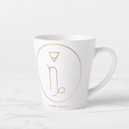 Capricorn Gold Zodiac Emblem Latte Mug