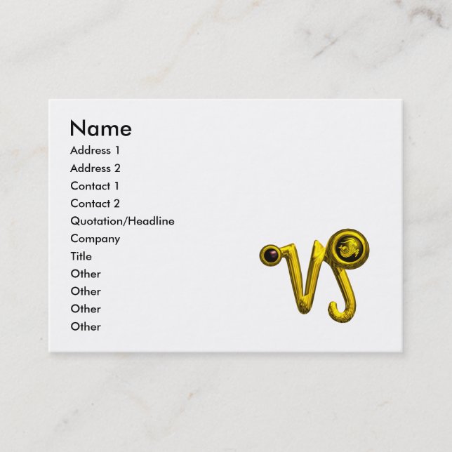 CAPRICORN GOLD ZODIAC SIGN JEWEL BUSINESS CARD (Front)