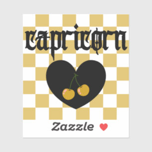 Capricorn Gothic Aesthetic Chequered Cherry Art