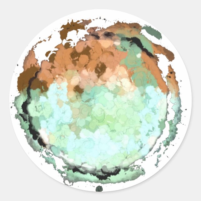 Capricorn Green Brown Moon Sticker (Front)