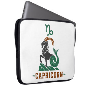 Capricorn Green Sea Goat Zodiac Laptop Sleeve