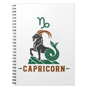 Capricorn Green Sea Goat Zodiac Notebook