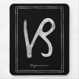 Capricorn hammered silver astrology zodiac star mouse pad