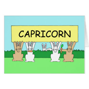 Capricorn Happy Birthday Cartoon Bunnies.