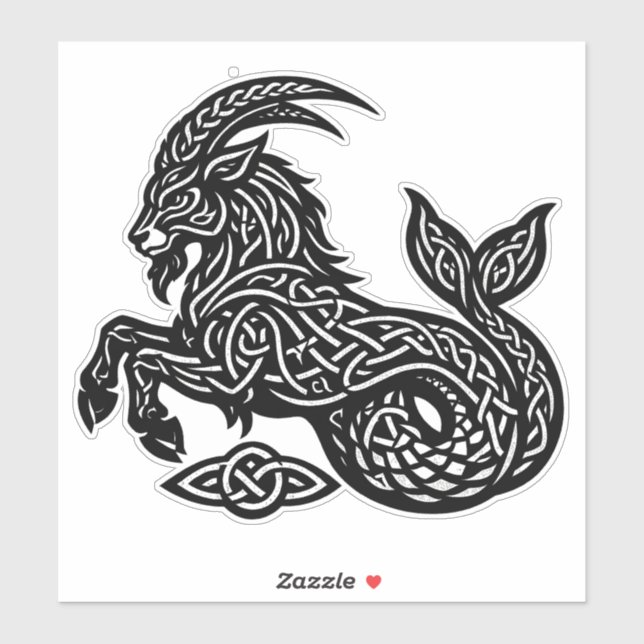 Capricorn — Haunted Ink Zodiac Goat‑Fish (Sheet)