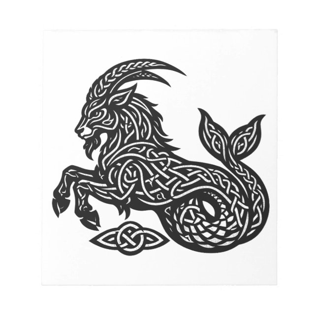 Capricorn — Haunted Ink Zodiac Goat‑Fish Notepad (Front)