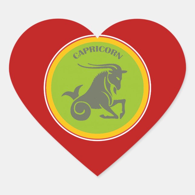 Capricorn Heart Sticker (Front)