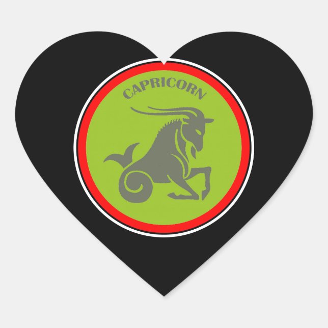 Capricorn Heart Sticker (Front)