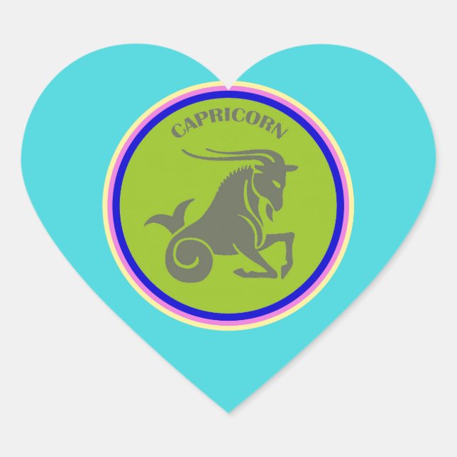 Capricorn Heart Sticker (Front)