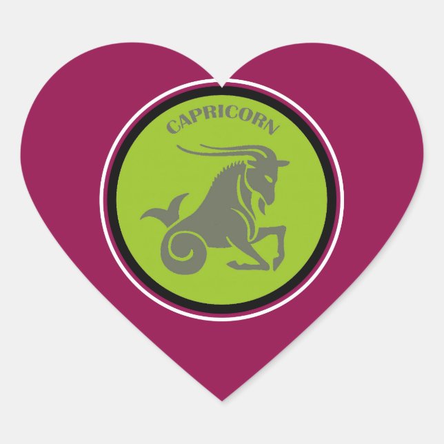 Capricorn Heart Sticker (Front)