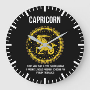 Capricorn - Horoscope, Funny Zodiac Sign Humour Large Clock