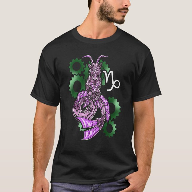 Capricorn Horoscope Inspired Capricorn Symbol Rela T-Shirt (Front)