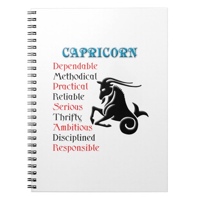 Capricorn Horoscope Zodiac Sign Notebook (Front)