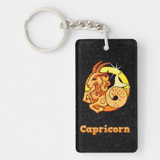 Capricorn illustration key ring (Front)