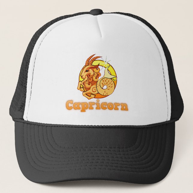 Capricorn illustration trucker hat (Front)